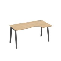А4 А3 046 НД (Натуральный дуб/Антрацит) Стол эргономичный правый "Классика" на металлокаркасе TRE