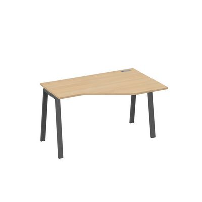 А4 А3 054 НД (Натуральный дуб/Антрацит) Стол эргономичный правый "Техно" на металлокаркасе TRE