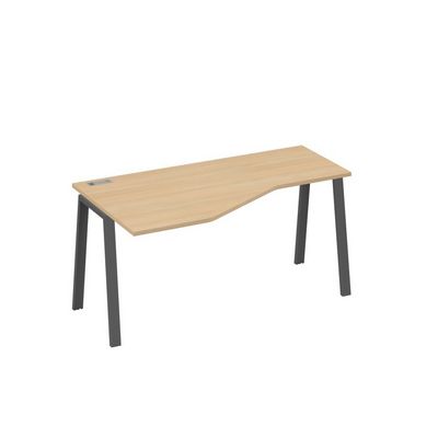 А4 А3 055 НД (Натуральный дуб/Антрацит) Стол эргономичный левый "Техно" на металлокаркасе TRE