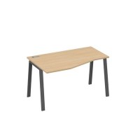 А4 А3 063 НД (Натуральный дуб/Антрацит) Стол эргономичный левый "Техно" на металлокаркасе TRE