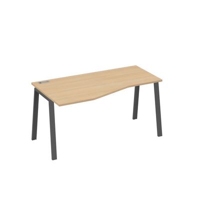 А4 А3 065 НД (Натуральный дуб/Антрацит) Стол эргономичный левый "Техно" на металлокаркасе TRE