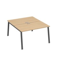 А4 А3 177 НД (Натуральный дуб/Антрацит) Рабочая станция на каркасе TRE столы 2х140