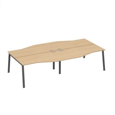 А4 А3 191-2 НД (Натуральный дуб/Антрацит) Рабочая станция 4х160 столы Техно каркас TRE