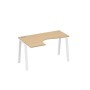 А4 Б3 033 НД (Натуральный дуб/Белый) Стол эргономичный левый "Классика" на металлокаркасе TRE