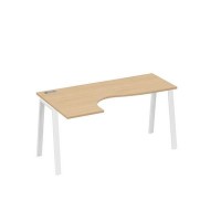 А4 Б3 035 НД (Натуральный дуб/Белый) Стол эргономичный левый "Классика" на металлокаркасе TRE
