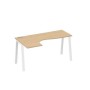 А4 Б3 035 НД (Натуральный дуб/Белый) Стол эргономичный левый "Классика" на металлокаркасе TRE