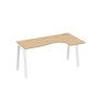 А4 Б3 036 НД (Натуральный дуб/Белый) Стол эргономичный правый "Классика" на металлокаркасе TRE