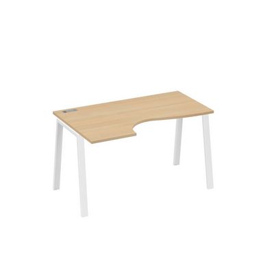 А4 Б3 043 НД (Натуральный дуб/Белый) Стол эргономичный левый "Классика" на металлокаркасе TRE