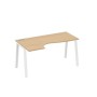 А4 Б3 045 НД (Натуральный дуб/Белый) Стол эргономичный левый "Классика" на металлокаркасе TRE