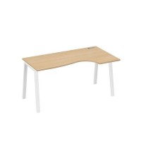 А4 Б3 046 НД (Натуральный дуб/Белый) Стол эргономичный правый "Классика" на металлокаркасе TRE