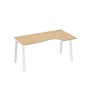 А4 Б3 046 НД (Натуральный дуб/Белый) Стол эргономичный правый "Классика" на металлокаркасе TRE