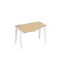 А4 Б3 051 НД (Натуральный дуб/Белый) Стол эргономичный левый "Техно" на металлокаркасе TRE