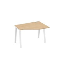 А4 Б3 052 НД (Натуральный дуб/Белый) Стол эргономичный правый "Техно" на металлокаркасе TRE