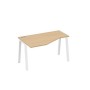 А4 Б3 053 НД (Натуральный дуб/Белый) Стол эргономичный левый "Техно" на металлокаркасе TRE