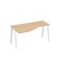 А4 Б3 055 НД (Натуральный дуб/Белый) Стол эргономичный левый "Техно" на металлокаркасе TRE
