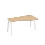 А4 Б3 056 НД (Натуральный дуб/Белый) Стол эргономичный правый "Техно" на металлокаркасе TRE