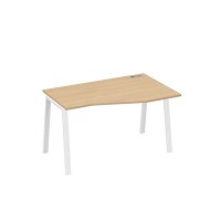 А4 Б3 064 НД (Натуральный дуб/Белый) Стол эргономичный правый "Техно" на металлокаркасе TRE
