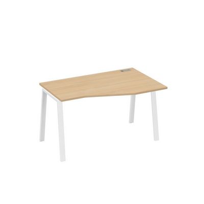А4 Б3 064 НД (Натуральный дуб/Белый) Стол эргономичный правый "Техно" на металлокаркасе TRE
