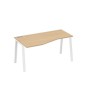 А4 Б3 065 НД (Натуральный дуб/Белый) Стол эргономичный левый "Техно" на металлокаркасе TRE