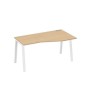 А4 Б3 066 НД (Натуральный дуб/Белый) Стол эргономичный правый "Техно" на металлокаркасе TRE