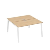 А4 Б3 174 НД (Натуральный дуб/Белый) Рабочая станция на каркасе TRE столы 2х140