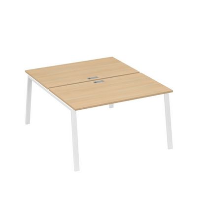 А4 Б3 177 НД (Натуральный дуб/Белый) Рабочая станция на каркасе TRE столы 2х140