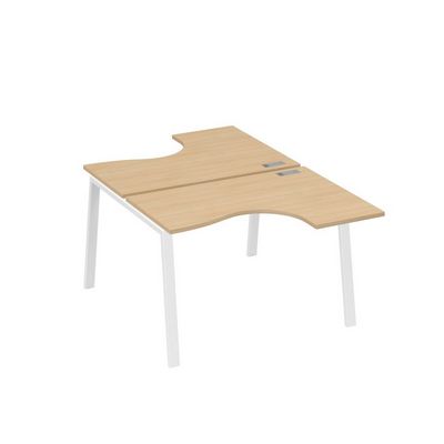 А4 Б3 180 НД (Натуральный дуб/Белый) Рабочая станция опоры TRE столы 2х120 Классика