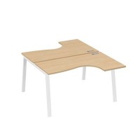 А4 Б3 181 НД (Натуральный дуб/Белый) Рабочая станция опоры TRE столы 2х140 Классика