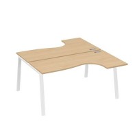 А4 Б3 182 НД (Натуральный дуб/Белый) Рабочая станция опоры TRE столы 2х160 Классика