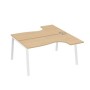 А4 Б3 182 НД (Натуральный дуб/Белый) Рабочая станция опоры TRE столы 2х160 Классика
