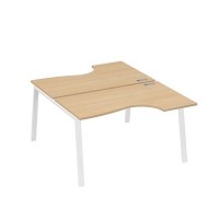 А4 Б3 184 НД (Натуральный дуб/Белый) Рабочая станция опоры TRE столы 2х140 Классика
