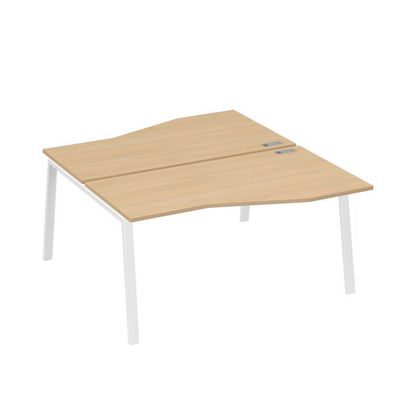 А4 Б3 191 НД (Натуральный дуб/Белый) Рабочая станция каркас TRE столы 2х160 Техно