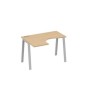А4 С3 031 НД (Натуральный дуб/Серый) Стол эргономичный левый "Классика" на металлокаркасе TRE