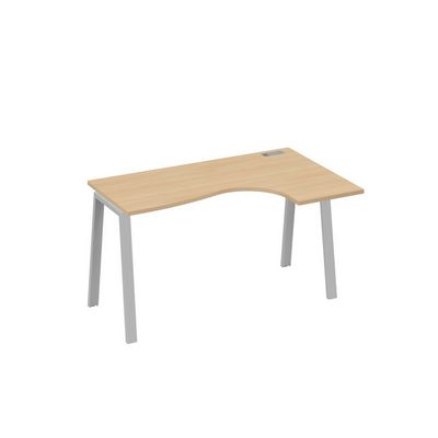 А4 С3 034 НД (Натуральный дуб/Серый) Стол эргономичный правый "Классика" на металлокаркасе TRE