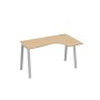 А4 С3 034 НД (Натуральный дуб/Серый) Стол эргономичный правый "Классика" на металлокаркасе TRE
