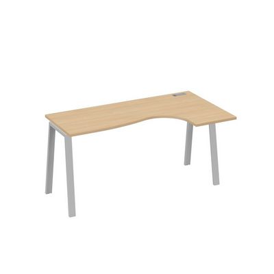 А4 С3 036 НД (Натуральный дуб/Серый) Стол эргономичный правый "Классика" на металлокаркасе TRE