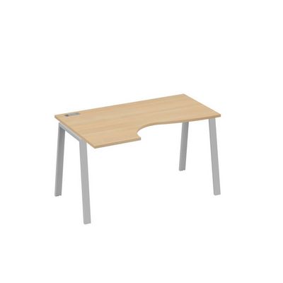А4 С3 043 НД (Натуральный дуб/Серый) Стол эргономичный левый "Классика" на металлокаркасе TRE