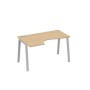 А4 С3 043 НД (Натуральный дуб/Серый) Стол эргономичный левый "Классика" на металлокаркасе TRE