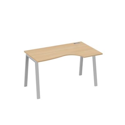 А4 С3 044 НД (Натуральный дуб/Серый) Стол эргономичный правый "Классика" на металлокаркасе TRE