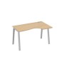 А4 С3 044 НД (Натуральный дуб/Серый) Стол эргономичный правый "Классика" на металлокаркасе TRE