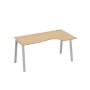 А4 С3 046 НД (Натуральный дуб/Серый) Стол эргономичный правый "Классика" на металлокаркасе TRE