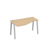 А4 С3 053 НД (Натуральный дуб/Серый) Стол эргономичный левый "Техно" на металлокаркасе TRE