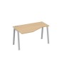 А4 С3 053 НД (Натуральный дуб/Серый) Стол эргономичный левый "Техно" на металлокаркасе TRE
