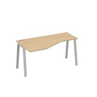 А4 С3 055 НД (Натуральный дуб/Серый) Стол эргономичный левый "Техно" на металлокаркасе TRE