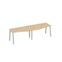 А4 С3 063-2 НД (Натуральный дуб/Серый) Рабочая станция опоры TRE столы 2х140 со столами Техно