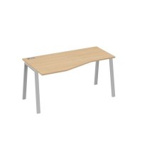 А4 С3 065 НД (Натуральный дуб/Серый) Стол эргономичный левый "Техно" на металлокаркасе TRE
