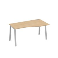 А4 С3 066 НД (Натуральный дуб/Серый) Стол эргономичный правый "Техно" на металлокаркасе TRE