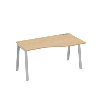 А4 С3 066 НД (Натуральный дуб/Серый) Стол эргономичный правый "Техно" на металлокаркасе TRE