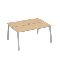 А4 С3 172 НД (Натуральный дуб/Серый) Рабочая станция на каркасе TRE столы 2х160