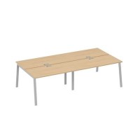 А4 С3 174-2 НД (Натуральный дуб/Серый) Рабочая станция на металлокаркасе TRE 4х140
